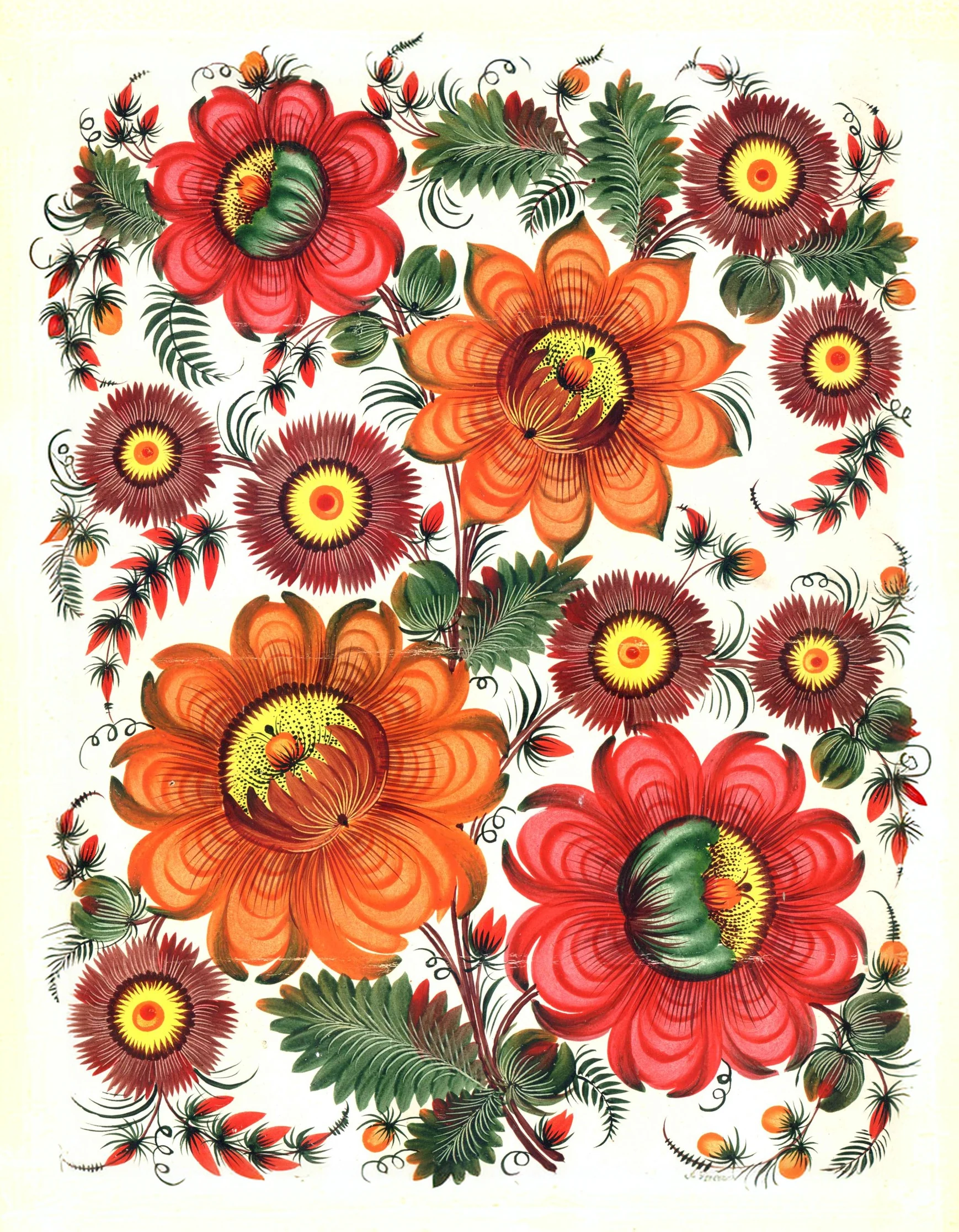 Malovka with flowers
